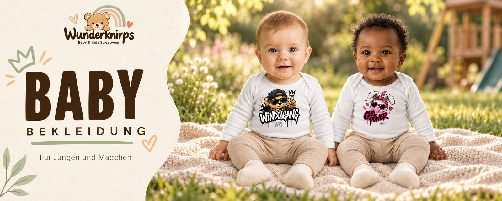 Wunderknirps Babykleidung – Babybodys und Babyhosen für Mädchen und Jungen