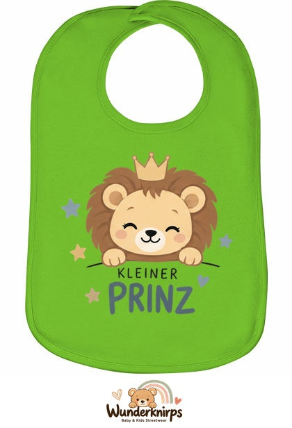 Baby-Lätzchen Olli-01 in Apfelgrün mit Motiv Kleiner Prinz – Löwe