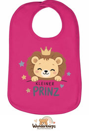 Baby-Lätzchen Olli-01 in Pink mit Motiv Kleiner Prinz – Löwe