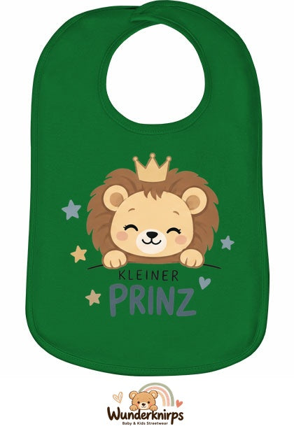 Baby-Lätzchen Olli-01 in Grün mit Motiv Kleiner Prinz – Löwe