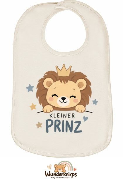 Baby-Lätzchen Olli-01 in Natur mit Motiv Kleiner Prinz – Löwe