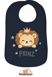 Baby-Lätzchen Olli-01 in Marineblau mit Motiv Kleiner Prinz – Löwe