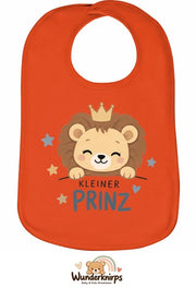 Baby-Lätzchen Olli-01 in Orange mit Motiv Kleiner Prinz – Löwe