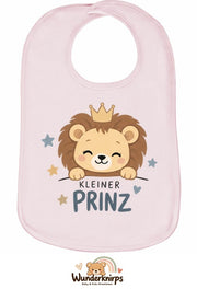 Baby-Lätzchen Olli-01 in Pastellrosa mit Motiv Kleiner Prinz – Löwe