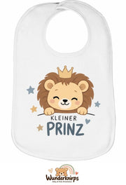 Baby-Lätzchen Olli-01 in Weiß mit Motiv Kleiner Prinz – Löwe