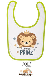 Baby-Lätzchen SOL’S Babib in Weiß / Apfelgrün mit Motiv Kleiner Prinz – Löwe
