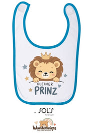 Baby-Lätzchen SOL’S Babib in Weiß / Aqua mit Motiv Kleiner Prinz – Löwe
