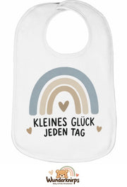 Baby-Lätzchen Olli-01 in Weiß mit Motiv Kleines Glück – Regenbogen