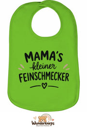 Baby-Lätzchen Olli-01 in Apfelgrün mit Motiv Mamas kleiner Feinschmecker