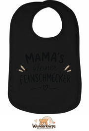 Baby-Lätzchen Olli-01 in Schwarz mit Motiv Mamas kleiner Feinschmecker