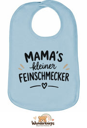 Baby-Lätzchen Olli-01 in Pastellblau mit Motiv Mamas kleiner Feinschmecker