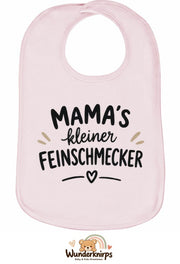 Baby-Lätzchen Olli-01 in Pastellrosa mit Motiv Mamas kleiner Feinschmecker