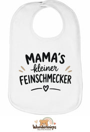 Baby-Lätzchen Olli-01 in Weiß mit Motiv Mamas kleiner Feinschmecker