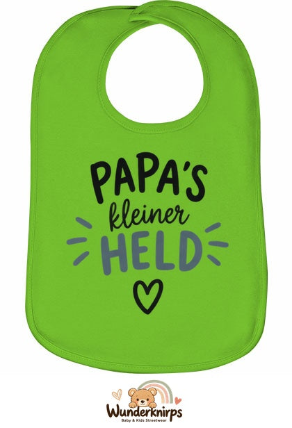 Baby-Lätzchen Olli-01 in Apfelgrün mit Motiv Papas kleiner Held