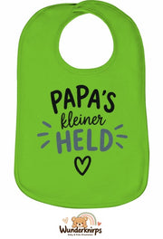 Baby-Lätzchen Olli-01 in Apfelgrün mit Motiv Papas kleiner Held