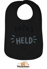 Baby-Lätzchen Olli-01 in Schwarz mit Motiv Papas kleiner Held