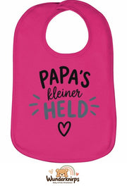 Baby-Lätzchen Olli-01 in Pink mit Motiv Papas kleiner Held