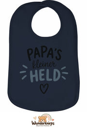 Baby-Lätzchen Olli-01 in Marineblau mit Motiv Papas kleiner Held