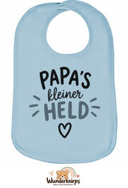 Baby-Lätzchen Olli-01 in Pastellblau mit Motiv Papas kleiner Held