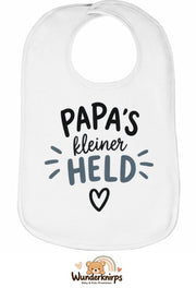 Baby-Lätzchen Olli-01 in Weiß mit Motiv Papas kleiner Held