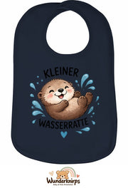 Baby-Lätzchen Olli-01 in Marineblau mit Motiv Kleine Wasserratte – Otter
