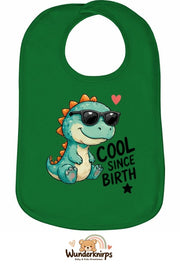 Baby-Lätzchen Olli-01 in Grün mit Motiv Cool since Birth – Dino