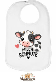 Baby-Lätzchen Olli-01 in Weiß mit Motiv Milchschnute – Kuh