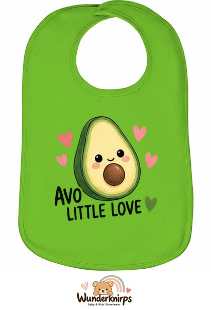 Baby-Lätzchen Olli-01 in Apfelgrün mit Motiv Avo Little Love