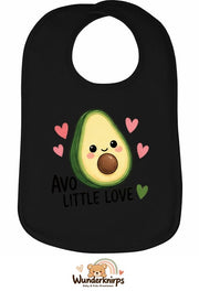 Baby-Lätzchen Olli-01 in Schwarz mit Motiv Avo Little Love