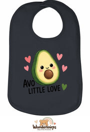 Baby-Lätzchen Olli-01 in Anthrazit mit Motiv Avo Little Love