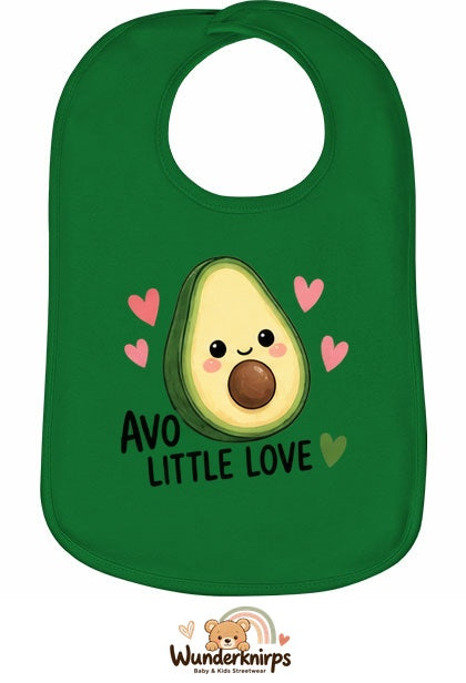 Baby-Lätzchen Olli-01 in Grün mit Motiv Avo Little Love
