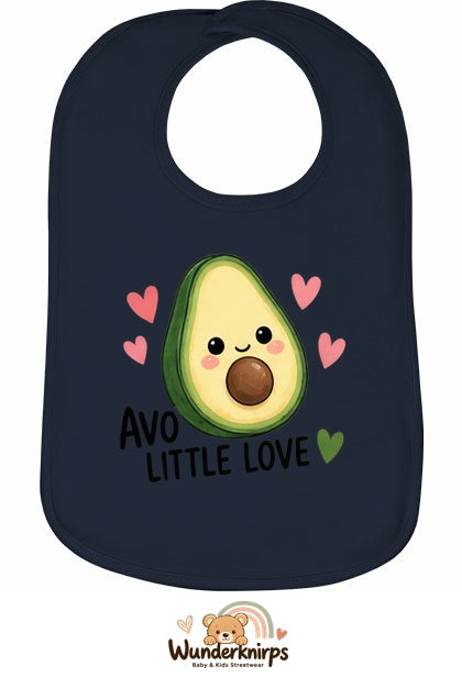 Baby-Lätzchen Olli-01 in Marineblau mit Motiv Avo Little Love