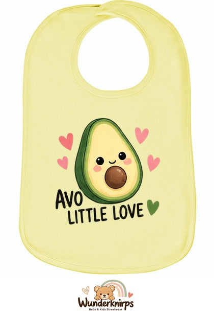 Baby-Lätzchen Olli-01 in Pastellgelb mit Motiv Avo Little Love