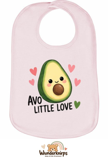 Baby-Lätzchen Olli-01 in Pastellrosa mit Motiv Avo Little Love