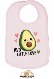 Baby-Lätzchen Olli-01 in Pastellrosa mit Motiv Avo Little Love
