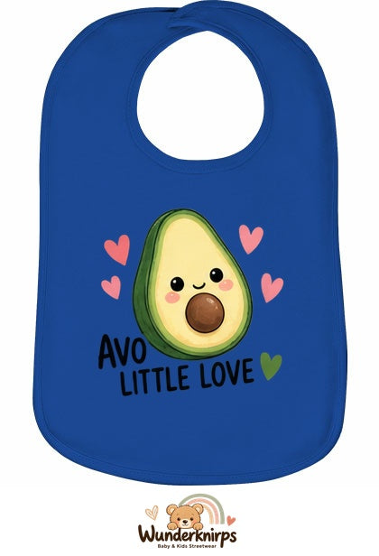 Baby-Lätzchen Olli-01 in Royalblau mit Motiv Avo Little Love