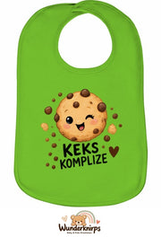Baby-Lätzchen Olli-01 in Apfelgrün mit Motiv Keks-Komplize
