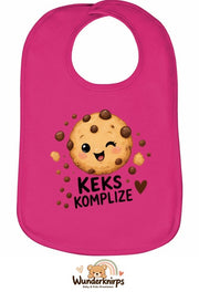 Baby-Lätzchen Olli-01 in Pink mit Motiv Keks-Komplize