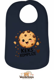 Baby-Lätzchen Olli-01 in Marineblau mit Motiv Keks-Komplize