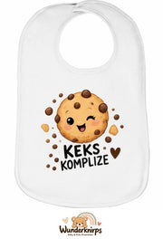 Baby-Lätzchen Olli-01 in Weiß mit Motiv Keks-Komplize