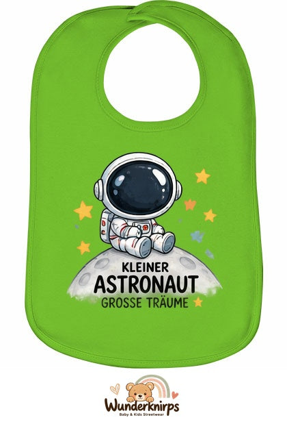 Baby-Lätzchen Olli-01 in Apfelgrün mit Motiv Kleiner Astronaut