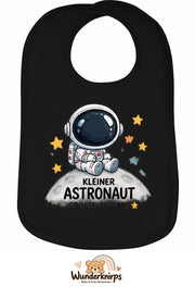 Baby-Lätzchen Olli-01 in Schwarz mit Motiv Kleiner Astronaut