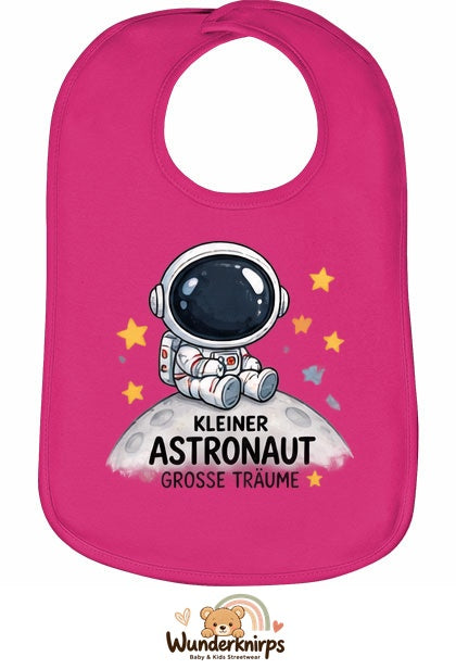 Baby-Lätzchen Olli-01 in Pink mit Motiv Kleiner Astronaut