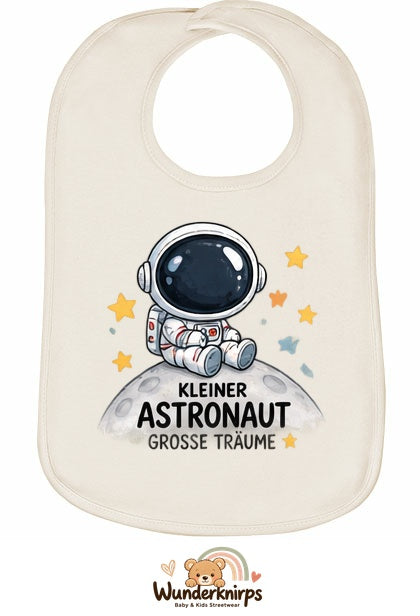 Baby-Lätzchen Olli-01 in Natur mit Motiv Kleiner Astronaut