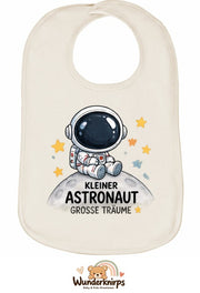 Baby-Lätzchen Olli-01 in Natur mit Motiv Kleiner Astronaut