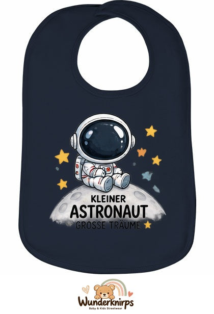 Baby-Lätzchen Olli-01 in Marineblau mit Motiv Kleiner Astronaut