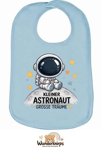 Baby-Lätzchen Olli-01 in Pastellblau mit Motiv Kleiner Astronaut