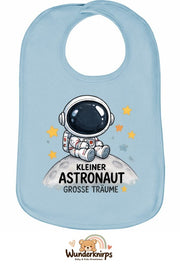 Baby-Lätzchen Olli-01 in Pastellblau mit Motiv Kleiner Astronaut