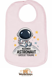 Baby-Lätzchen Olli-01 in Pastellrosa mit Motiv Kleiner Astronaut