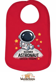 Baby-Lätzchen Olli-01 in Rot mit Motiv Kleiner Astronaut